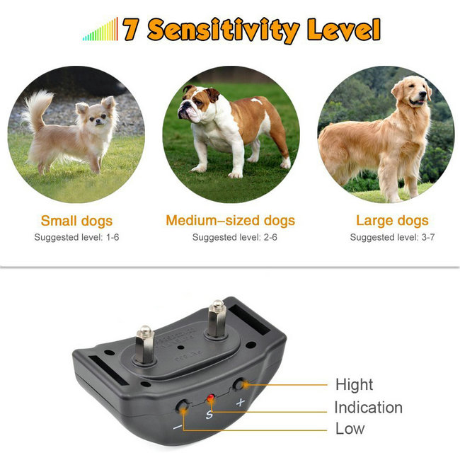 No Bark Dog Training Collar Automatic Anti Bark Collar Sound adjustable