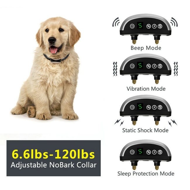 Rechargeable No Bark Collar Anti Barking Device Stop Dogs Barking Collar