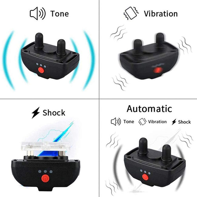 2 in 1 Dog Training Collar Automatic Anti Bark Control with Remote Rechargeable and Rainproof for 3 dogs