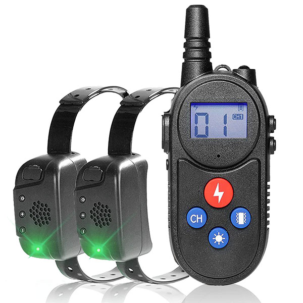 dog training collar with walkie talkie Remote Control Distance Up to 3280Ft for 2 dogs