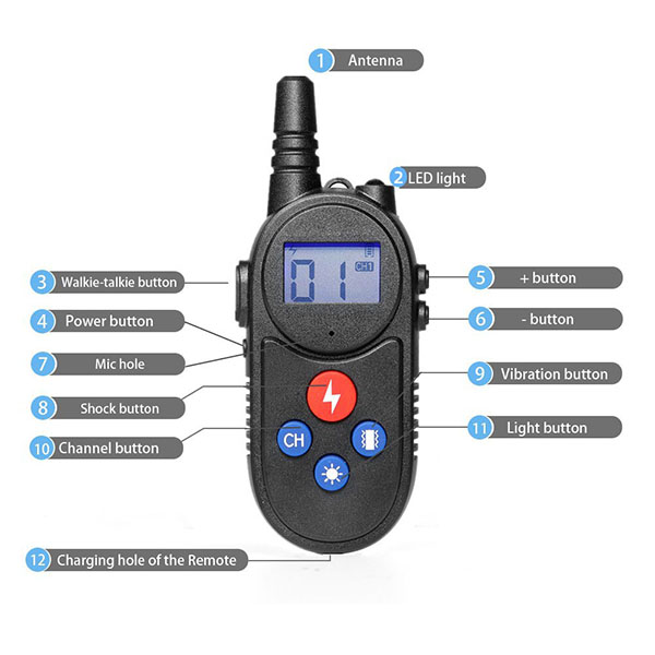 dog training collar with walkie talkie Remote Control Distance Up to 3280Ft for 2 dogs