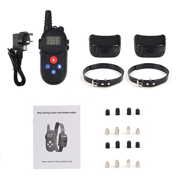 dog training collar with walkie talkie Remote Control Distance Up to 3280Ft for 2 dogs