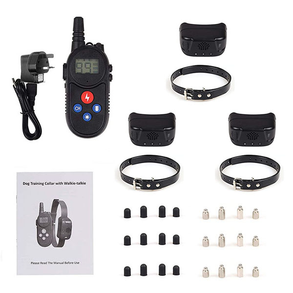 dog training collar with walkie talkie Remote Control Distance Up to 3280Ft for 3 dogs