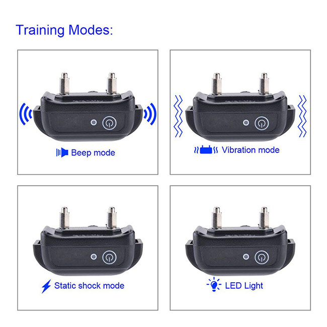 Waterproof and rechargeable dog training collar for 3 dogs