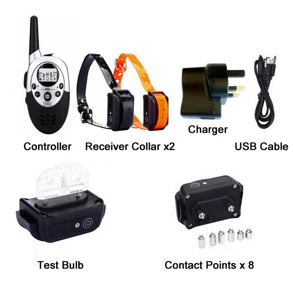 Rechargeable and Waterproof Dog E-Collar Trainer for 2 Dogs
